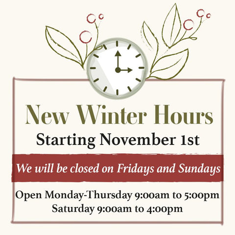 Winter Hours Update