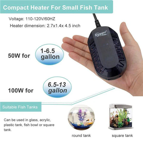 Hygger Mini Oval Aquarium Heater, HG916