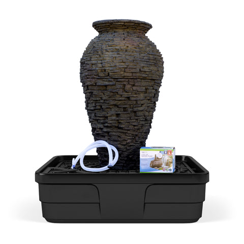 Aquascape Medium Stacked Slate Urn Landscape Fountain Kit