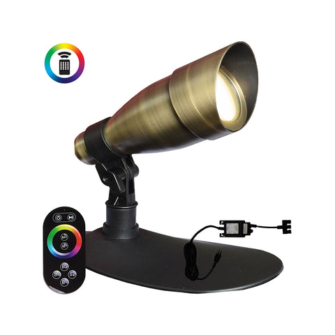 Anjon Manufacturing 9-Watt Brass Color Changing Light with Remote
